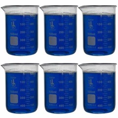 500ml Glass Beaker, Low Form, Graduated, Karter Scientific 213D18 (Pack of 6)
