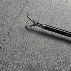 Laparoscopic Surgical Grasper Long Shaft Curved Serrated Jaw OR Black Handle