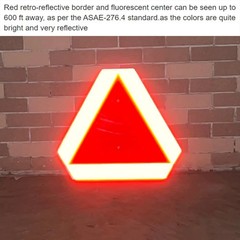Slow Moving Vehicle Sign 14×16 Aluminum Reflective Triangle Golf Cart UTV Safety