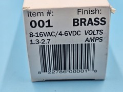 Trine #001 8-16VAC/4-6VDC Brass Electric Door Strike (A21115-2)JA LOC. FF-12