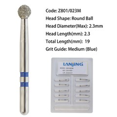 Zirconia Diamond Burs Dental Adjustment FG Round End Taper Cylinder Football