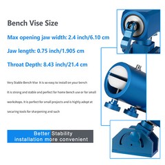 Triaxial Blade Vise Bule Color with 360-degree Swivel Base
