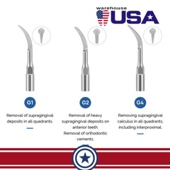 AZDENT Dental Ultrasonic Super Sonic Air Scaler Handpiece Hygienist G1,G2,G4 Tip