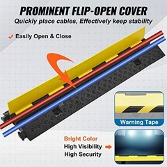 VEVOR 5-Piece Rubber Cable Protector Ramp 2-Channel Heavy Duty Driveway Cover