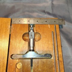 The L S Starrett Co. No. 445 Depth Micrometer 0 – 3″ With Wooden Box Vintage