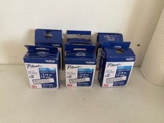 Genuine Brother (6) TZe-2312PK Black on White 1/2 Inch (12 Tapes- Open Box)