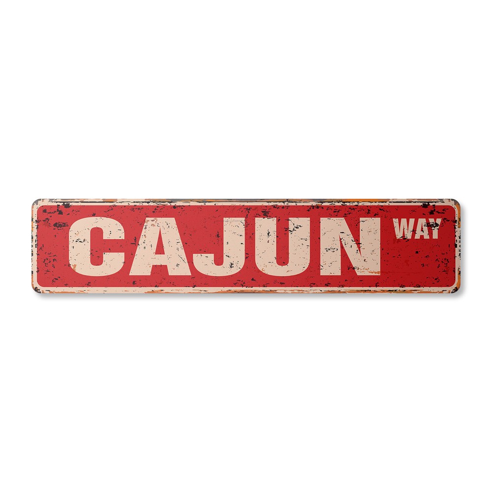 CAJUN Vintage Street Sign Metal Plastic lousiana bayou food southern french