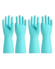 2 Pairs Reusable Dishwashing Cleaning Gloves with Latex , Cotton Lining, Kitc…
