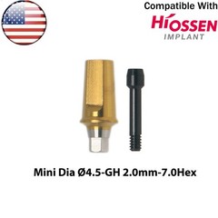 US Titanium Straight Transfer Abutment Hex Compatible Hiossen Oss Mini/Regular