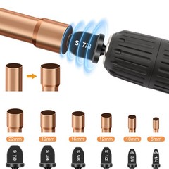 11pcs Swaging Drill Bit Tool Set Flare Tube Copper Pipe Expander for HVAC Repair