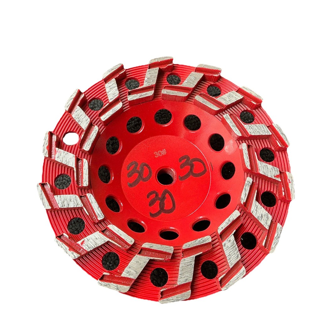 7” S-segment diamond cup grinding wheel for concrete – agressive removal 30#