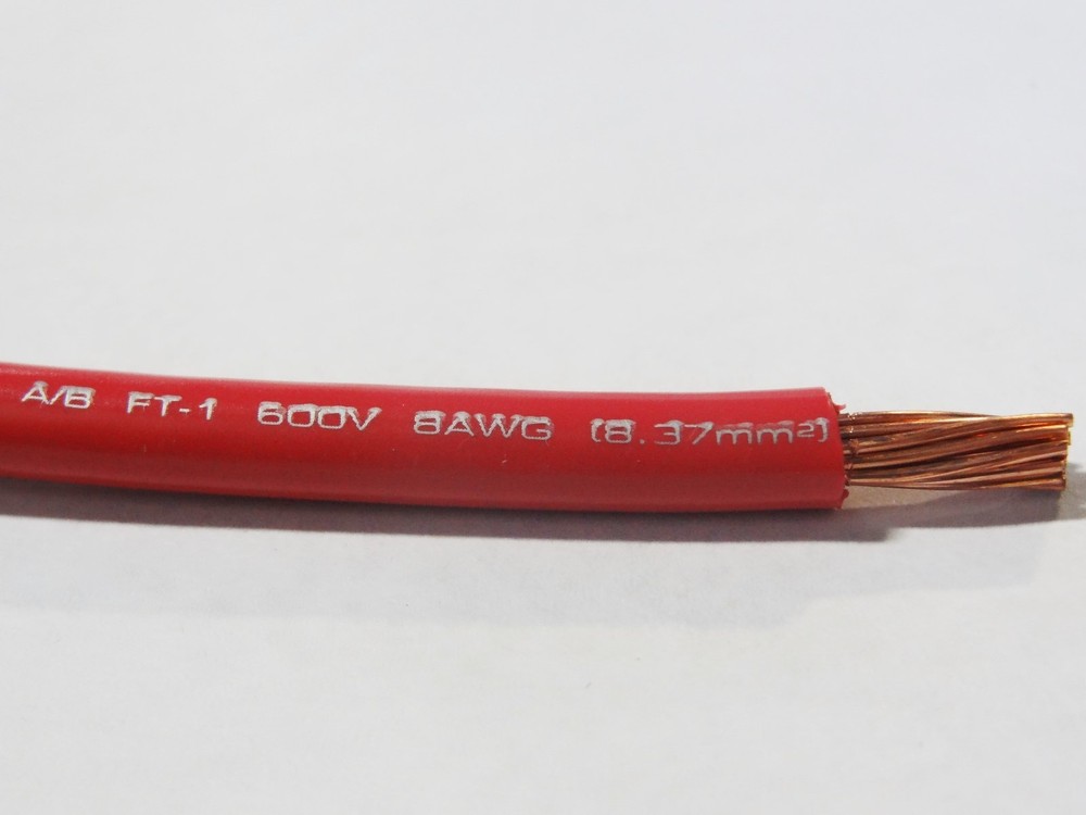 MTW 8 GAUGE AWG RED 19 STRANDS PURE COPPER WIRE 20′ FT MADE IN USA