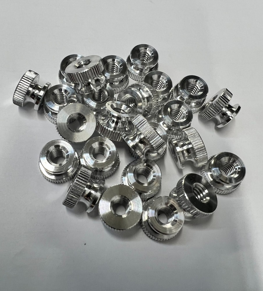 Knurled Thumb Nut Aluminum 1/4-20 Thread 3/8 length – 10 Pieces 7216A