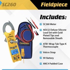 Fieldpiece SC260 True RMS Clamp Meter 4000 Count 600V CAT III NCV Temp