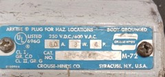 Crouse-Hinds APJ6485 Explosion Proof Male Plug 60A 600V 3W 4P (L-62)