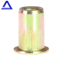 100 Pcs M6 Metric Carbon Steel Rivet Nut Flat Head Threaded Insert Nutsert