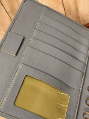 VTG Franklin Covey Lt Blue Pebble Leather Horse Bit Latch 8 X 6 Planner/Wallet