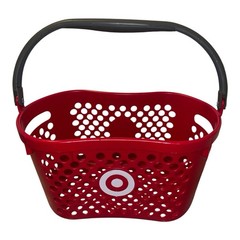 Target Full Size Basket Gray Handle Red Bullseye Logo Shopping Storage 18×11