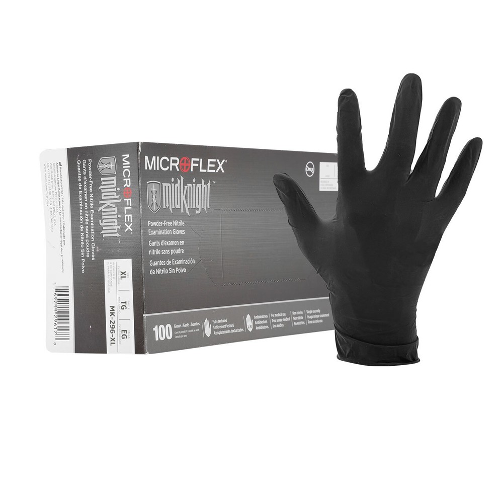 Microflex MK-296XL MidKnight Black Nitrile Gloves – X-Large