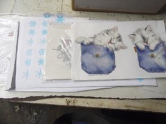 Lot of Heat Press Machine Transfers – Cat Christmas Snowflake 48 Total Transfers