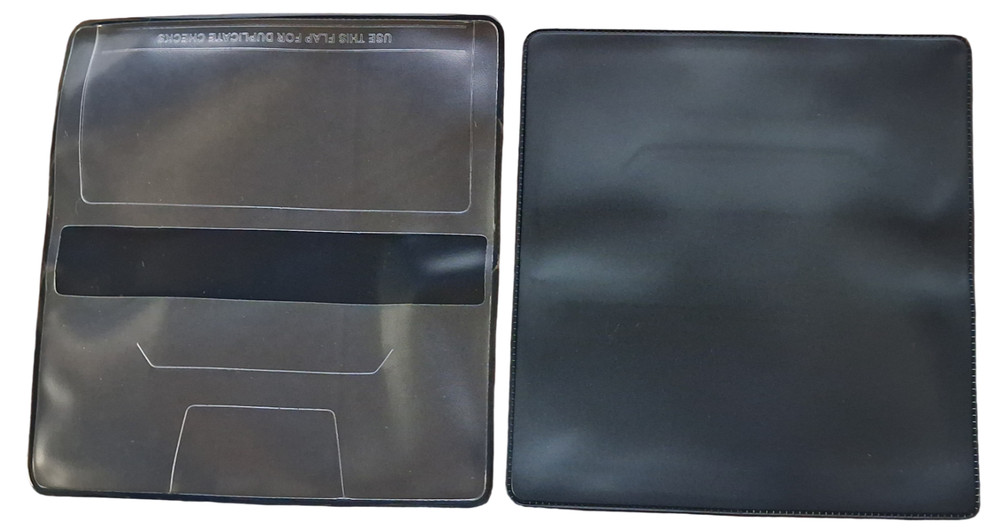 Black Vinyl Checkbook Cover Standard Top Stub 6- 1/4″ x 3-3/8″ New