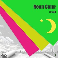 3 pcs Small Neon Trifold Poster Board 16 x 24 Inches, Bright Color Tri Fold D…