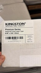 Kingston Premium Series 8 in x 150 ft Black Industrial Vinyl Label Tape Thermal