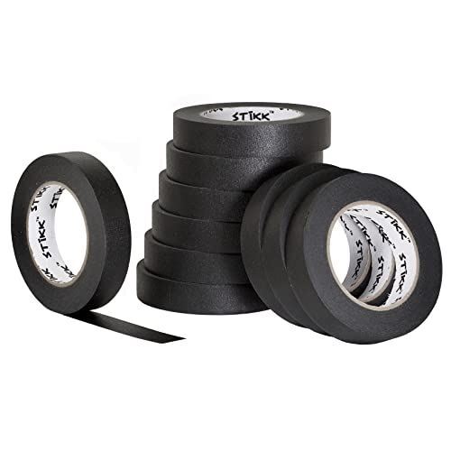 10 Pack 1″ inch x 60yd STIKK Black Painters Tape 14 Day Easy Removal Trim Edge