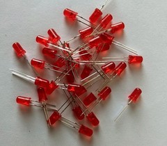10pc RED 5mm LED Light Emitting Diode diffused – for Christmas Lights , etc.