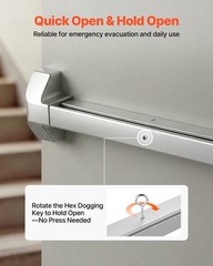 VEVOR Push Bar Panic Exit Device Panic Bar for Exit Doors 31″ Dual Locking Bolt