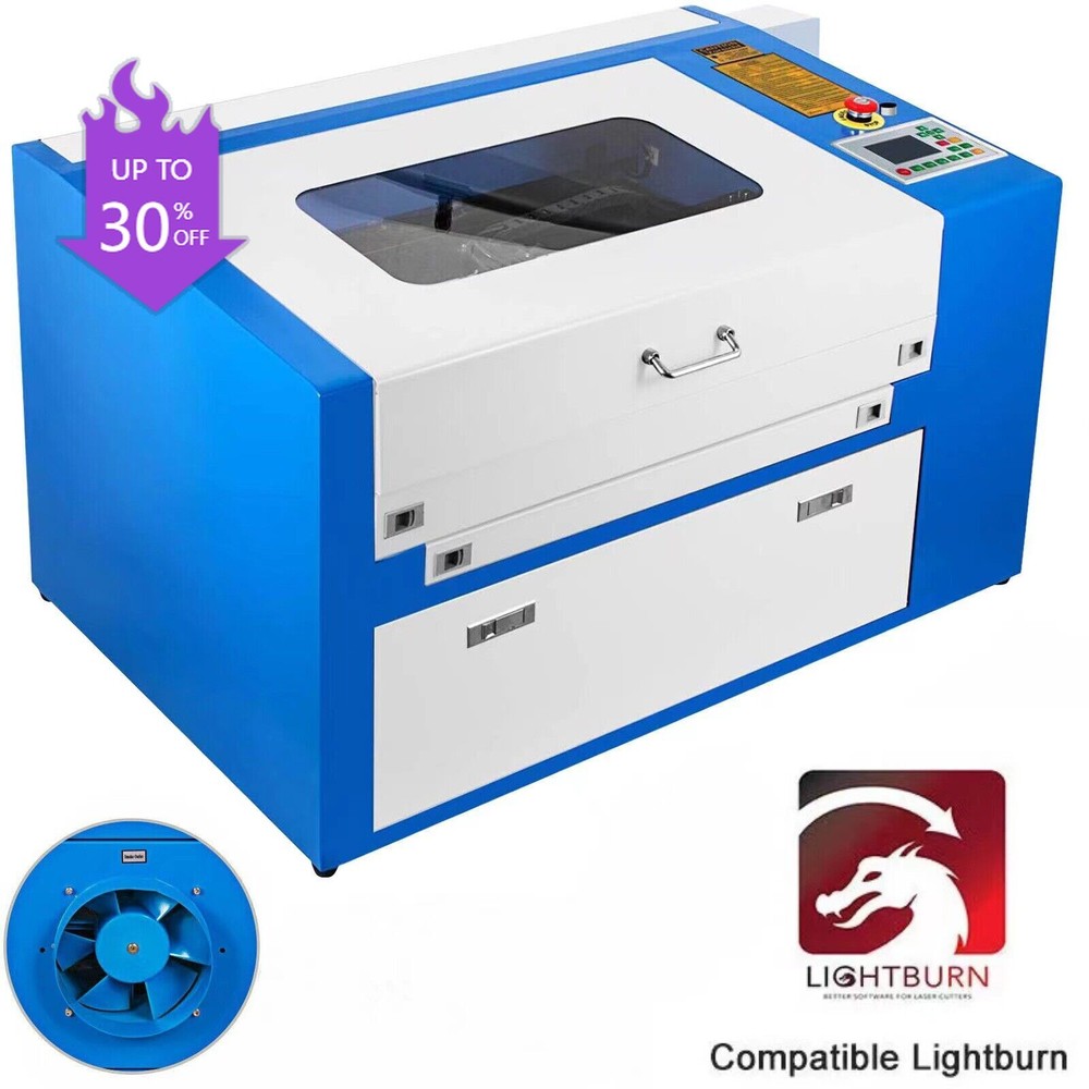 🔥 50W CO2 Laser Cutter Engraver Cutting Engraving Machine LCD Display 20×12″