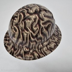 full brim hard hat custom hydro dipped IN BRAIN BUCKET BIG BRAINIAC NEW