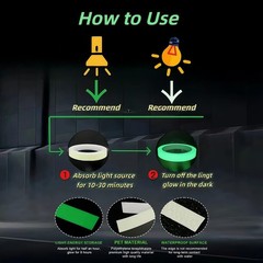 0.5 Inch x 40Ft Glow In The Dark Tape Marking Stickers for Stairs Walls Steps