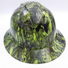 FULL BRIM Hard Hat custom hydro dipped , NEW DEALERS CHOICE LIME NEW