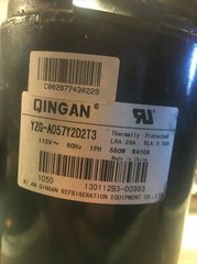 QINGAN YZG- A057Y2D2T3 115V 60Hz 1PH 580W LRA 26A RLA 5.50A Compressor