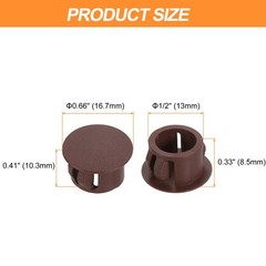 Dark Brown Hole Plugs 100pcs 1/2″ Plastic Plugs for Round Holes Flush Type