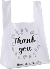 500 Ct Plastic Bags Thank You Reusable Grocery Bag – 13 x 7 x 21 inch, 15 mic…