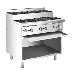 WILPREP 36″ 6-Burner Step-Up Gas Range with Storage Base 26000BTU Burners NG/LPG