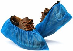 27440 Dark Blue Waterproof Disposable Polyethylene CPE Shoe Covers Size Large