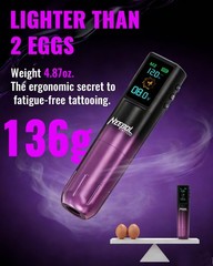 Neebol Wireless Tattoo Gun Kit with Color Screen, Cordless L, Purple