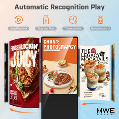 MWE 55 Inch 4K Touchscreen Kiosk, Indoor Floor Standing Digital Signage Displays