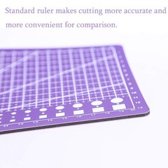 A5 Self Healing Cutting Mat Double Sided, Small 1″L x 1″W, Purple
