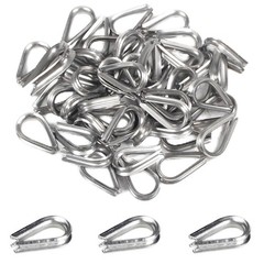 50 Pcs 1/16″ M2 Stainless Steel Wire Rope Thimbles for Cable Rope Thimble Rigg