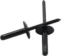 50pcs Black Aluminum Tri Fold Exploding Pop Rivets 3/16 Large Flange Large Head