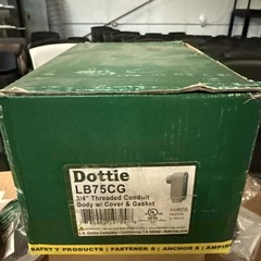 DOTTIE LB75CG L.H. Dottie 3/4” LB Threaded Conduit Body w/ Cover & Gasket, 10PK