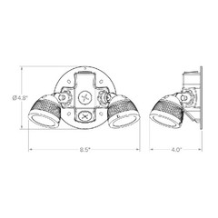 4x Hubbell Dual-Lite Wet Location LED Remote Head Emergency Light DLRWDB-1205L