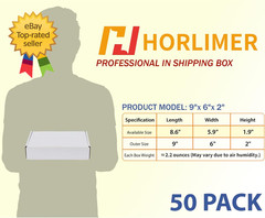 9X6X2 Inches Shipping Boxes Set of 50 White Corrugated Cardboard Box Literature