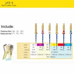 6 Pcs Dental Endodontic NiTi Engine Use Heat Activated Rotary Files 19/21/25mm