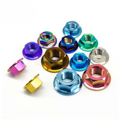 5pcs Titanium Nut M5 M6 M8 M10 M12 M14 M16 Flange Hex Nuts Ti Alloy Fasteners