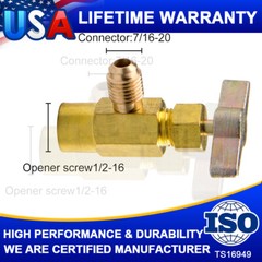 Can Tap Valve HVAC Refrigerant Dispenser Tank Adapter 1/4 Freon hose Self Seal